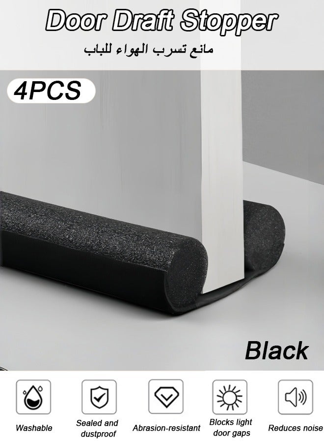 XiuWoo 4 PCS Large Door Draft Stopper, Under Door Seal and Noise Blocker - 36 Inch Adjustable Bottom Door Gap Guard | 2" Thick Foam for Gaps 0.5" to 1.7" | Interior Doors, Weather Seal, Draft Excluder - Image 1
